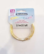 Beadalon ColourCraft Silver Plated Wire (Gold) - 16 Gauge