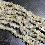 GENUINE Golden Rutilated Quartz Chips Crystal Gemstone Bead Strand 85cm