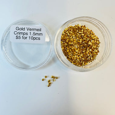 Gold Vermeil - Small Crimps 1.5mm - 10pcs