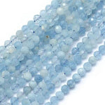 Aquamarine Crystal Faceted Gemstone Beads 4mm -15.5" Strand
