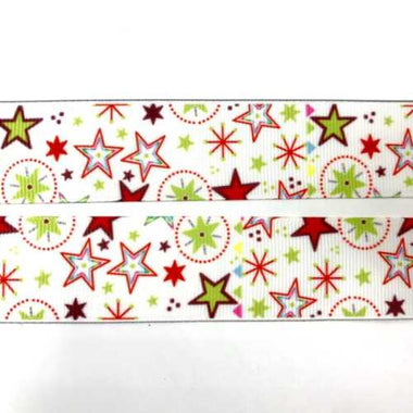Grosgrain Ribbon Star Festival Pattern 25mm