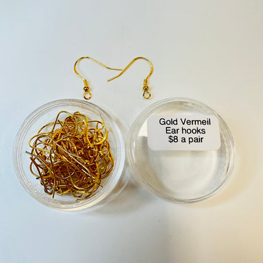 Gold Vermeil - Earring Hooks - pair