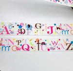 Grosgrain Ribbon Alphabets Pattern 25mm