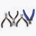 Carbon Steel Jewelry Plier Sets, including Wire Cutter Plier, Round Nose Plier, Side Cutting Plier and Crimping Plier