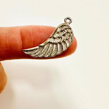 925 Sterling Silver Charm Angel wing - 1pc - Beadsy Beads