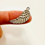 925 Sterling Silver Charm Angel wing - 1pc - Beadsy Beads