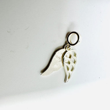 925 Sterling Silver Charm Angel wings - 1pc - Beadsy Beads