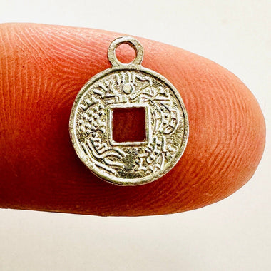 925 Sterling Silver Charm Coin Charm 10mm- 1pc - Beadsy Beads