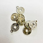 925 Sterling Silver Charm Coin Charm 10mm- 1pc - Beadsy Beads