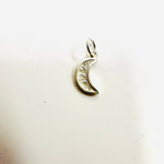 925 Sterling Silver Charm Crescent Moon - 1pc - Beadsy Beads