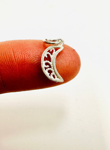 925 Sterling Silver Charm Crescent Moon - 1pc - Beadsy Beads