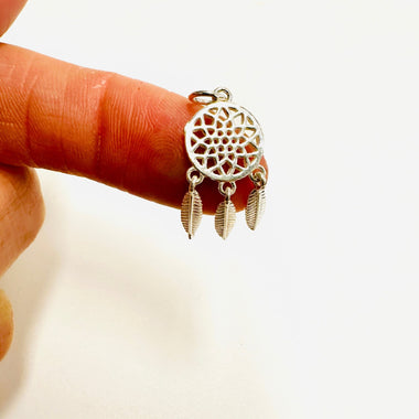 925 Sterling Silver Charm Tree Dreamcatcher - 1pc - Beadsy Beads