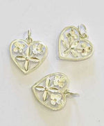 925 Sterling Silver Charms Hearts - 1pc - Beadsy Beads