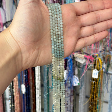 Authentic “AAA” Quality Mix Amazonite Crystal Faceted Beads Round 4mm- 15.5in Strand