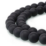 Black Matte Onyx 8mm - Loose Gemstone Beads - 15 inches Strand