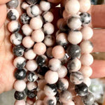 Authentic Pink Zebra Jasper Gemstones Beads Round 8mm - 15.5in Strand