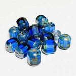 Czech Glass Window Firepolish Beads Antique Octagon 8mm - 10pcs Blue