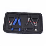 Carbon Steel Jewelry Plier Sets, including Wire Cutter Plier, Round Nose Plier, Side Cutting Plier and Crimping Plier