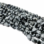 Snowflake Obsidian Crystal Tumbled Nugget Gemstones Beads 6-8mm – 15.5″ Strand