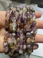 Authentic Purple Phantom Tumbled Nugget Gemstones Beads 7-8mm - 15.5" Strand