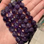 Authentic Best Quality Amethyst Round Beads - 15.5 Inches Strand
