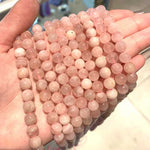 A+ Quallity Madagascar Rose Quartz Round Gemstone Beads  – 15.5″ Strand