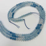 Rainbow Aquamarine Crystal Strand 15 inches 6mm round bead