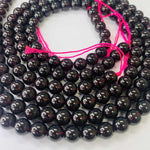 Round Medium Grade Crystal Red Garnet Bead Strand 15 inches