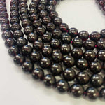 Round Medium Grade Crystal Red Garnet Bead Strand 15 inches