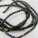 Round  Bead Yellow Blue Tiger Eye Crystal 15 inch Strand 6mm