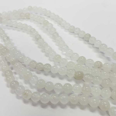 White Jade Crystal Strand 15 inches Round Bead Select a size
