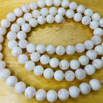 Snowy Phantom Round  Crystal Quartz  Bead 10mm 15 inch strand