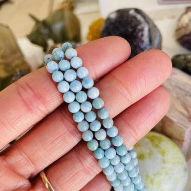 LARIMAR Gemstone Crystal Round Bead 15 Inch strand size 4mm