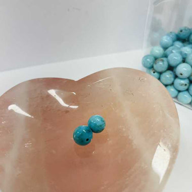 Turquoise Hubei Crystal  Round Beads 7-8 mm - 2 PCS