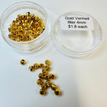 Gold Vermeil - Corrugated Round Spacer 4mm - each