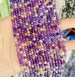 Authentic Ametrine Faceted Round Gemstones Beads 4mm -15.5" Strand