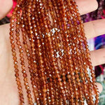 Authentic Orange Garnet Crystal Faceted Round Gemstones Beads 4mm -15.5" Strand