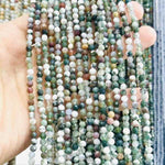 Indian Agate Crystal Faceted Round Gemstones Beads 4mm -15.5" Strand