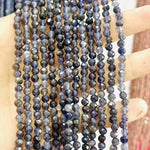 Iolite ( Water Sapphire ) Crystal Faceted Round Gemstones Beads 4mm -15.5" Strand