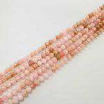 Pink Opal Peruvian Crystal Faceted Round Gemstones Beads 4mm -15.5" Strand