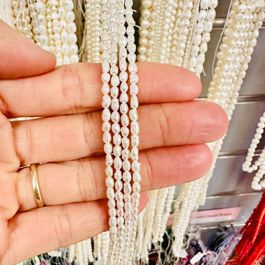Freshwater Rice Pearl 4-5mm -15.5"inches Strand