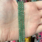 Green Aventurine Faceted Round 4mm Crystal Bead Strand 15.5 inch