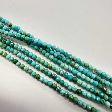 Authentic Hubei Turquoise Crystal Faceted Round Gemstone Beads 2mm - 15.5" Strand