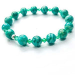 Russian Amazonite / Swarovski Gemstone Bracelet size 8mm