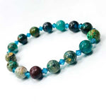 Chrysocolla / Swarovski Gemstone Bracelet size 8mm