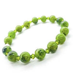 Canadian Jade Gemstone / Swarovski Crystals Bracelet size 8mm