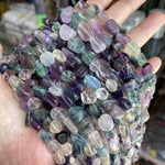 Authentic Fluorite Large Potato Tumbled Nugget Gemstones Bead 12mm -15.5" Strand