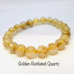 Golden Rutilated Quartz Gemstone Bracelet size 8mm