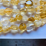 Authentic Citrine Potato Nuggets Crystal Gemstones Bead Strand 8mm - 10mm