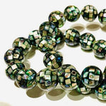 RARE!! Authentic Solid PAUA Shell Gemstones Beads Round 10 mm ( 2pcs )